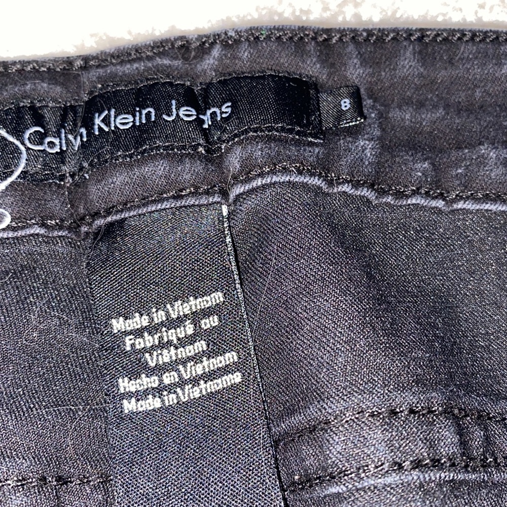 Calvin Klein Solid Black Jeans With Bedazzled Bac… - image 3